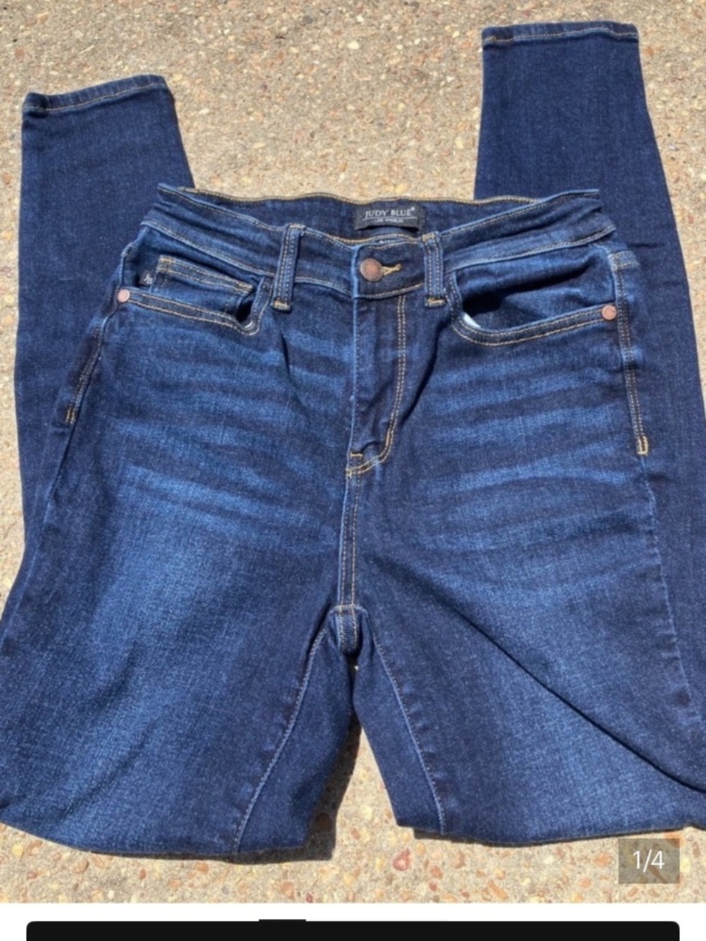Judy Blue Indigo Skinny Jeans with Fading